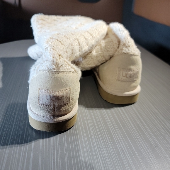 UGG‎ Australia Lattice Knit Cardy Tall 1002483 Ivory/Gold Women's 7 NWOT. - Picture 5 of 10